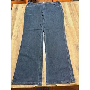 Coldwater Creek Jeans Women 20 Dark Wash Blue Plus Size Natural Fit Wide Leg